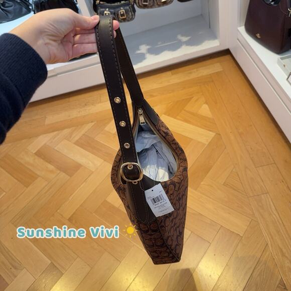 NWT Coach CCE49 Ella Shoulder Bag In Signature Chenille Gold Signature 2025 fall - Picture 8 of 9